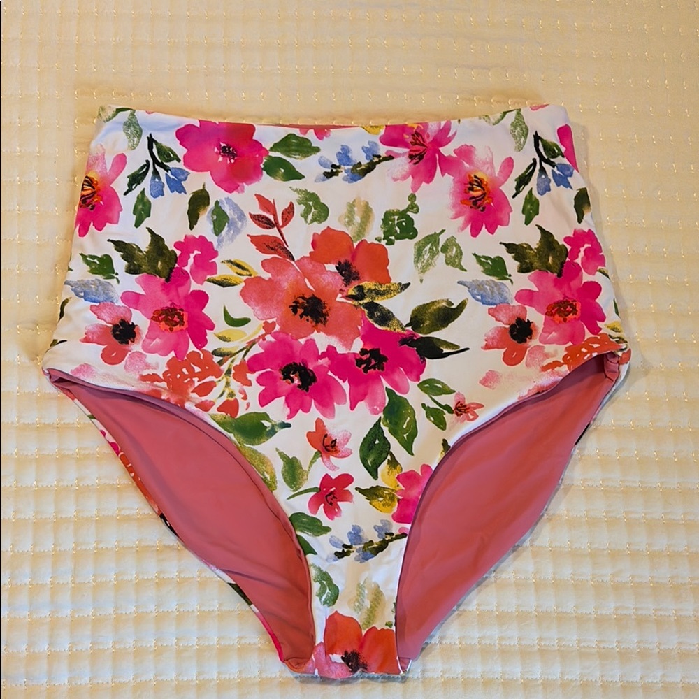 Coral Reef Swim Bali Reversible Bottoms Watermelon/Floral Size XL